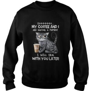Cat Shhh My Coffee And I Are Having A Moment I Will Sweatshirt